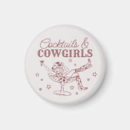 Burgundy Cocktails och Cowgirl Bachelorette Favors Magnet