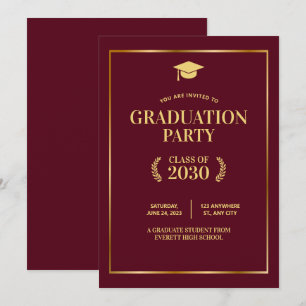 Burgundy College Examenfest inbjudan, Examensstude Inbjudningar