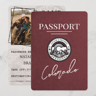 Burgundy Colorado Passport sparar datum Spara Datumet