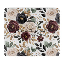 Burgundy Cream Black Blommigt