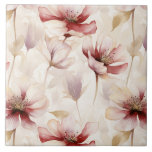 Burgundy Cream Blommigt Kakelplatta<br><div class="desc">Burgundy Cream Blommigt</div>