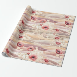 Burgundy Cream Blush Floral Bridal Shower Presentpapper