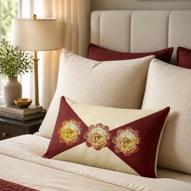 Burgundy & Cream Elegans Ländryggskudde - Nr 1 Lumbarkudde (Skapare uppladdad)