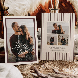 Burgundy & Cream Klassisk Foto-Hochzeit Spara Datumet