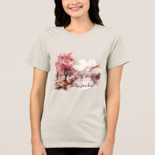 Burgundy Cream Rosa Träd T Shirt