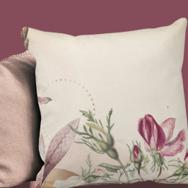 Burgundy & Cream Simple Ro Blommigt Kudde