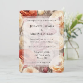Burgundy Cream Vår blommor Möhippa Inbjudningar