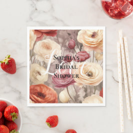 Burgundy Cream Vår blommor Möhippa Pappersservett