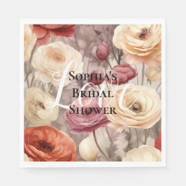 Burgundy Cream Vår blommor Möhippa Pappersservett