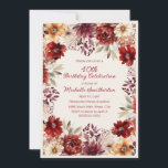 Burgundy Cream Watercolor Blommigt 40:e födelsedag Inbjudningar<br><div class="desc">Fira 40 fantastiska år med den här sofistikerade blommigtens födelsedag. De  och elfenbensfärgade blommorna skapar en vacker höstinspirerad utformning som är perfekten för en minnesvärd milstolpe i firande.</div>