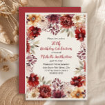 Burgundy Cream Watercolor Blommigt 75:e Birthday Inbjudningar<br><div class="desc">blommigt av elegant- och krämfärgsmassa med färgad/höstfärg för kvinnor faller/födelsedagsfest inbjudan för kvinnor. Den här inbjudan är designad för en 75:e-födelsedag men kan anpassas för alla åldrar. Kontakta mig om du behöver hjälp med dina anpassningar eller om du vill begära ytterligare matchning eller samordning av Zazzle-produkter för din händelse.</div>