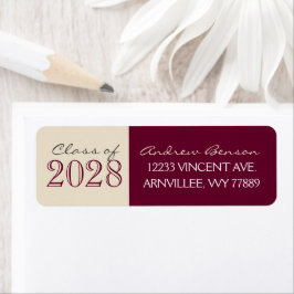 Burgundy & Crème Examen Returadressetiketter Returadress Etikett