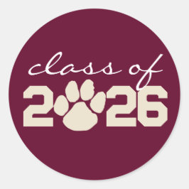 Burgundy & Crème Tan Pawprint Examen Klistermärken