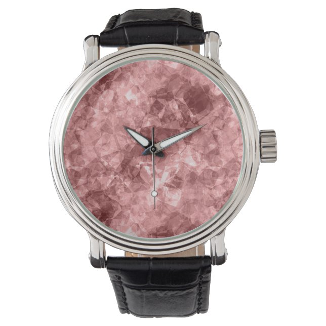 Burgundy Crumged Struktur Armbandsur (Framsida)