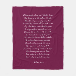 Burgundy Custom Poem Song Lyric Quote  Fleecefilt