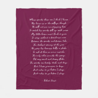 Burgundy Custom Poem Song Lyric Quote  Fleecefilt
