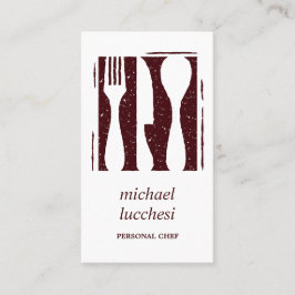 Burgundy Cutlery | Chef Catering Bakery Restaurang Visitkort