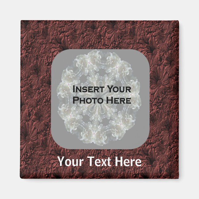 Burgundy Daisys Photo Magnet (Framsidan)