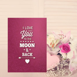 Burgundy Damask Abstrakt Valentine Helgkort