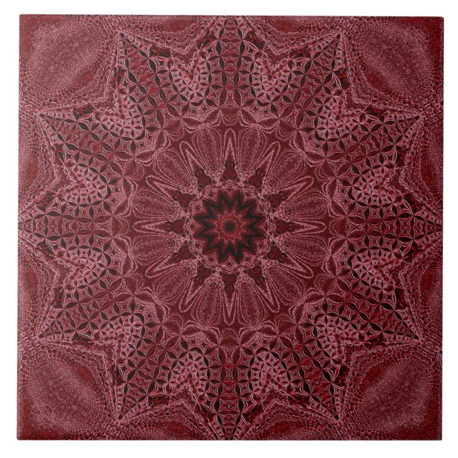 Burgundy Decorative Ceramic Tile Kakelplatta (Framsidan)