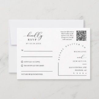 Burgundy Deep Romance RSVP Bröllop Inbjudan Postko