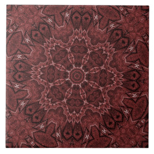 Burgundy dekorativ keramisk Blommigt Kakelplatta