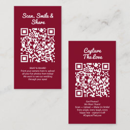 Burgundy dela foto Dela kärlek QR-kod Visitkort
