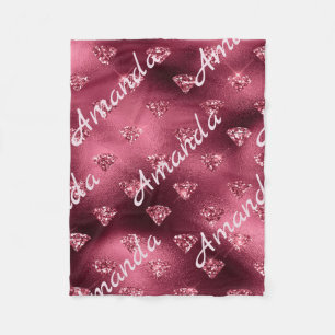 Burgundy diamantpersonlig fleecefilt