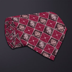 Burgundy Diamond 2-Photo Mönster Neck Tie Slips
