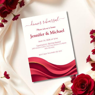 Burgundy Dinner Rehearsal  Inbjudningar