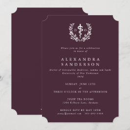 Burgundy Doktor av osteopatisk medicin Studenten Inbjudningar