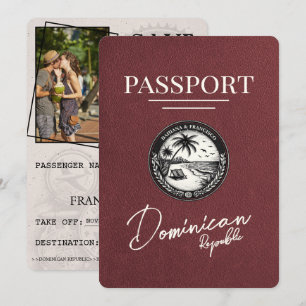 Burgundy Dominikanska republikens pass Spara datum Datumet