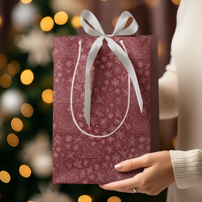 Burgundy Doodle jul Sleigh Mönster (Skapare uppladdad)