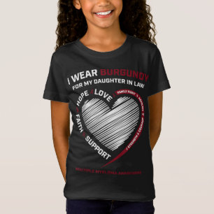 Burgundy Dotter i Lag Många Myeloma T Shirt