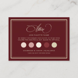 Burgundy Dress Code Wedding Guest Attire QR Code Tilläggskort