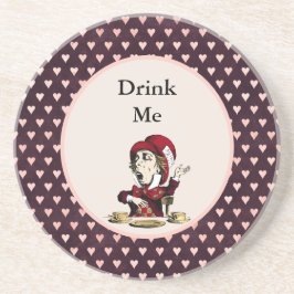 Burgundy dricker mig Mad Hatter Alice i underlande Underlägg