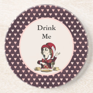 Burgundy dricker mig Mad Hatter Alice i underlande Underlägg
