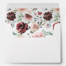 Burgundy & Dusty Rosa 5 Blommigt