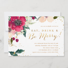 Burgundy "Eat Drink & Be Merry" - repetitionsmidda Inbjudningar