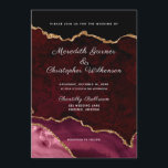 Burgundy Elegance Guld Glitter Agate Bröllop Inbjudningar<br><div class="desc">Burgundy Elegance Guld Glitter Agate Bröllopation. Skapat av © Lesruba Bröllop.</div>