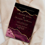 Burgundy Elegance Guld Glitter Agate Bröllop Inbjudningar<br><div class="desc">Burgundy Elegance Guld Glitter Agate Bröllopation. Skapat av © Lesruba Bröllop.</div>