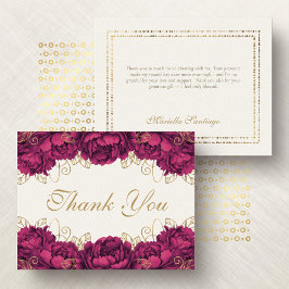 Burgundy Elegant Blommigt Quinceanera Tack Kort