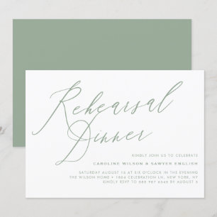Burgundy Elegant Calligraphy Rehearsal Dinner Inbjudningar