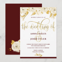 Burgundy Elegant Guld Typografi Guld Vit ros