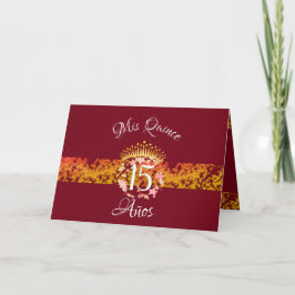Burgundy Elegant Luxury Quinceañera Spanska Inbjudan