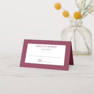 Burgundy Elegant Modern kort för enkel plats