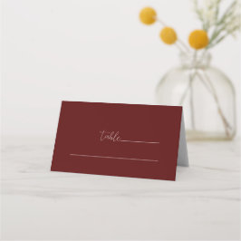 Burgundy Elegant Simple Minimalist Wedding Placeringskort