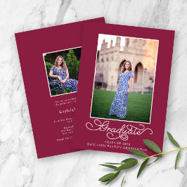 Burgundy Elegant Typography Studenten Photo Meddelande