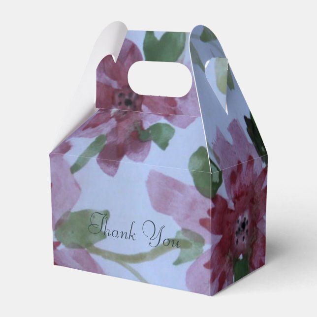 Burgundy Elegant Vattenfärg Presentaskar (Framsidan Sidan)