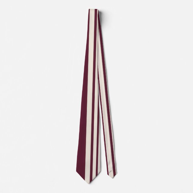 Burgundy Elfenbensfärgade Pinstripes Elegant Moder Slips (Framsida)